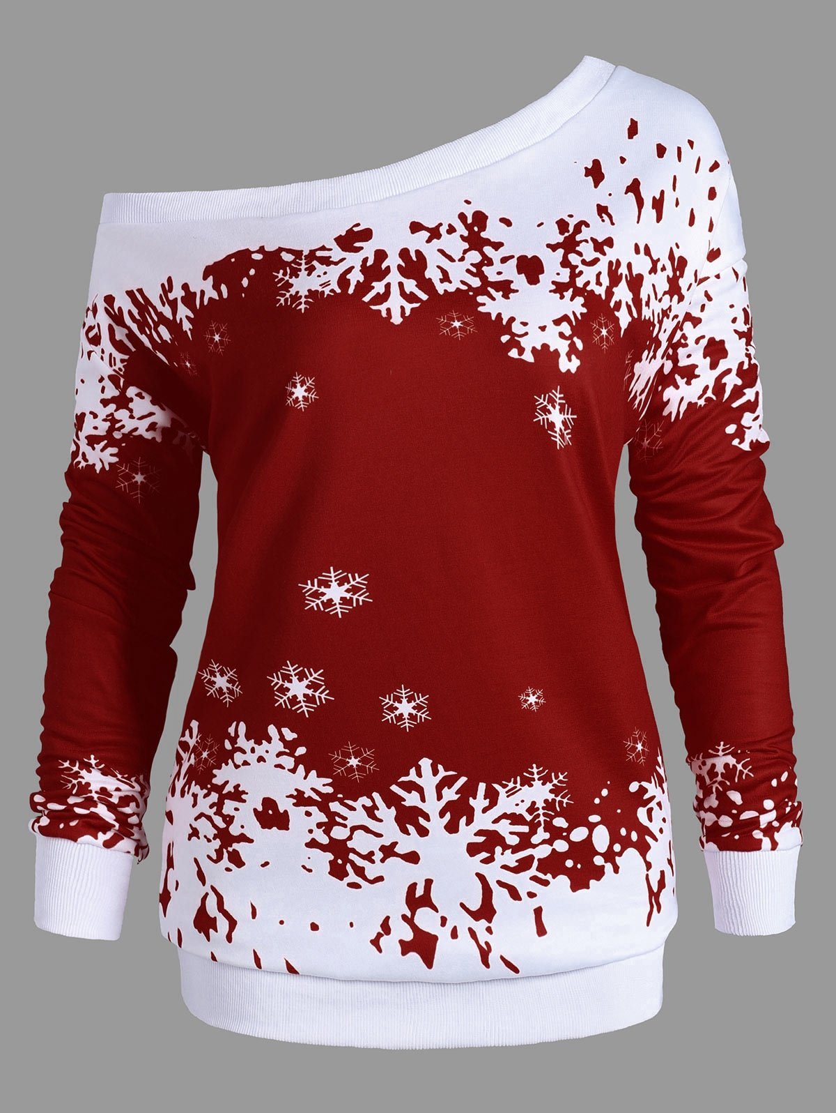 Sudadera Snowflake One Shoulder Plus Size