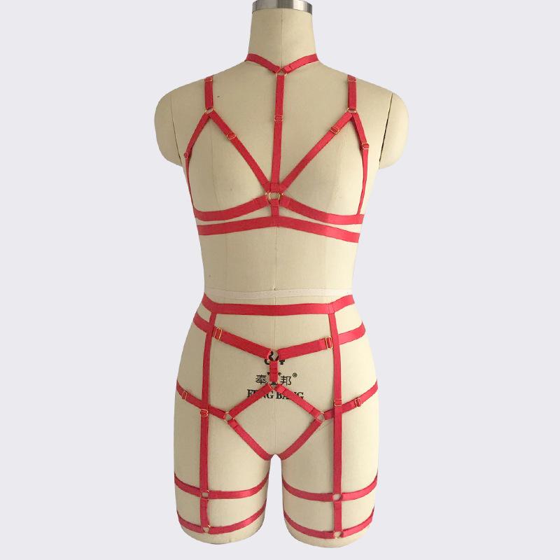 Tweede stuk strappy bondage kooi set