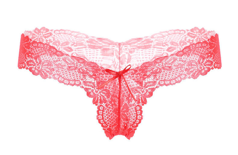 Panty de string de jupe large en dentelle florale