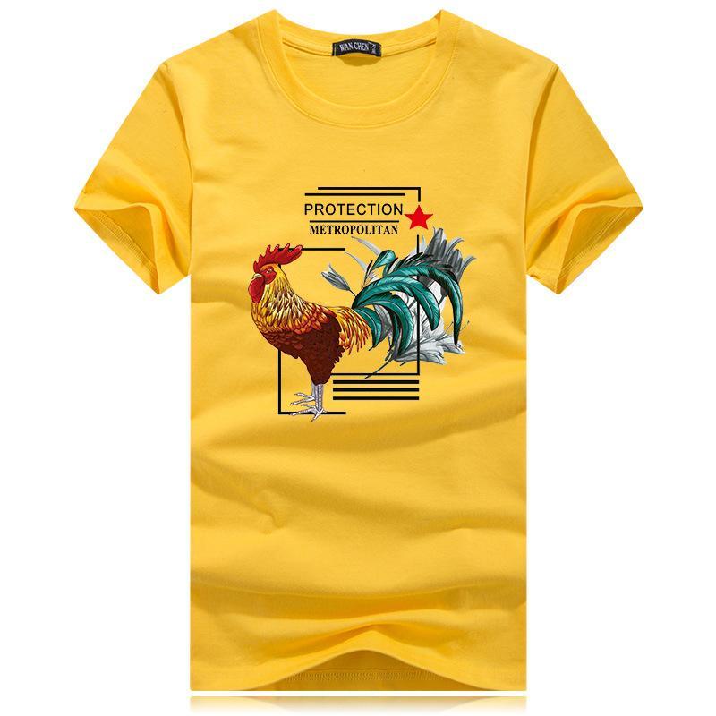 Rooster in Charge Short Sleeve Tee-Yellow-Theone Apparel