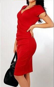 Ruched Cross Hem Bodycon Dress-Red-Theone Apparel