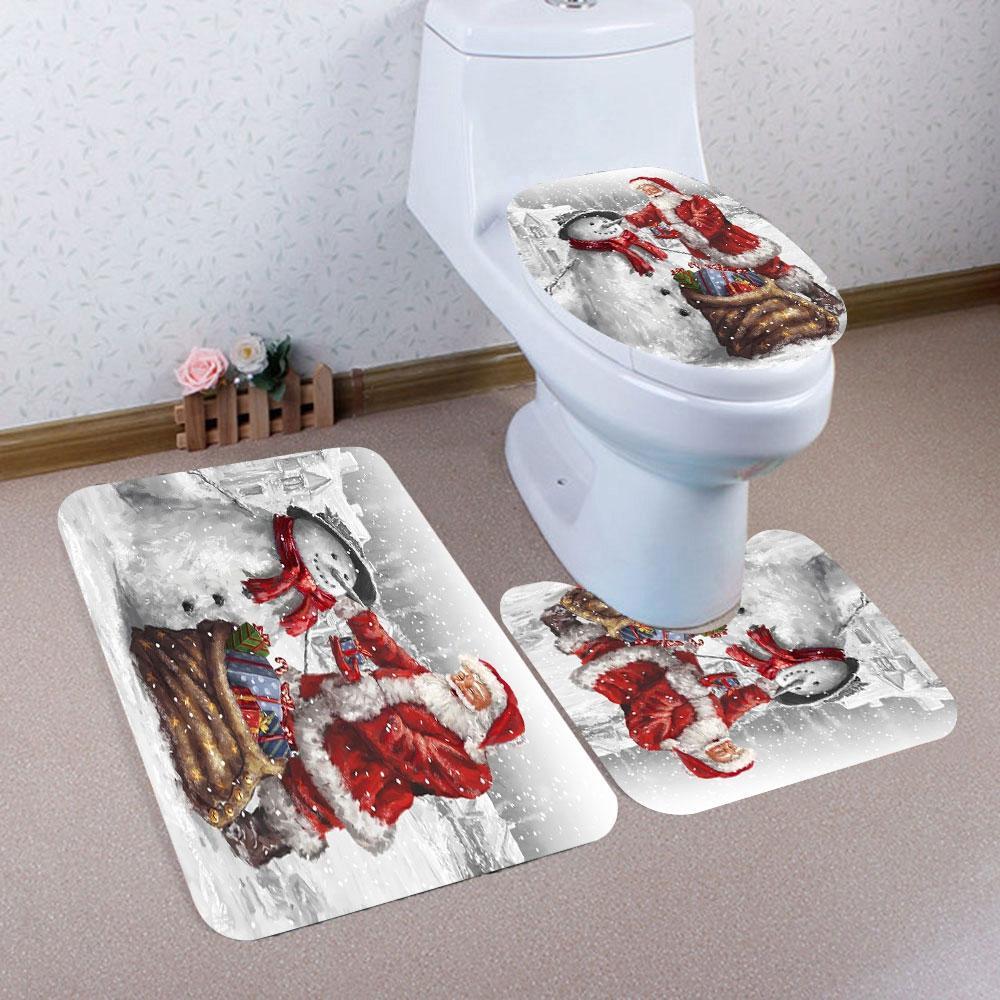 Weihnachtsmann und Schneemann-Badezimmer-Set