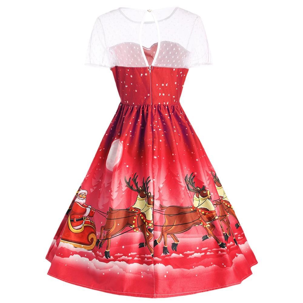 Santa and Sleigh Christmas Party Dress