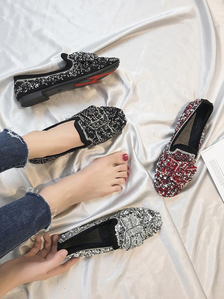 Sassy Sequined Loafer Flats