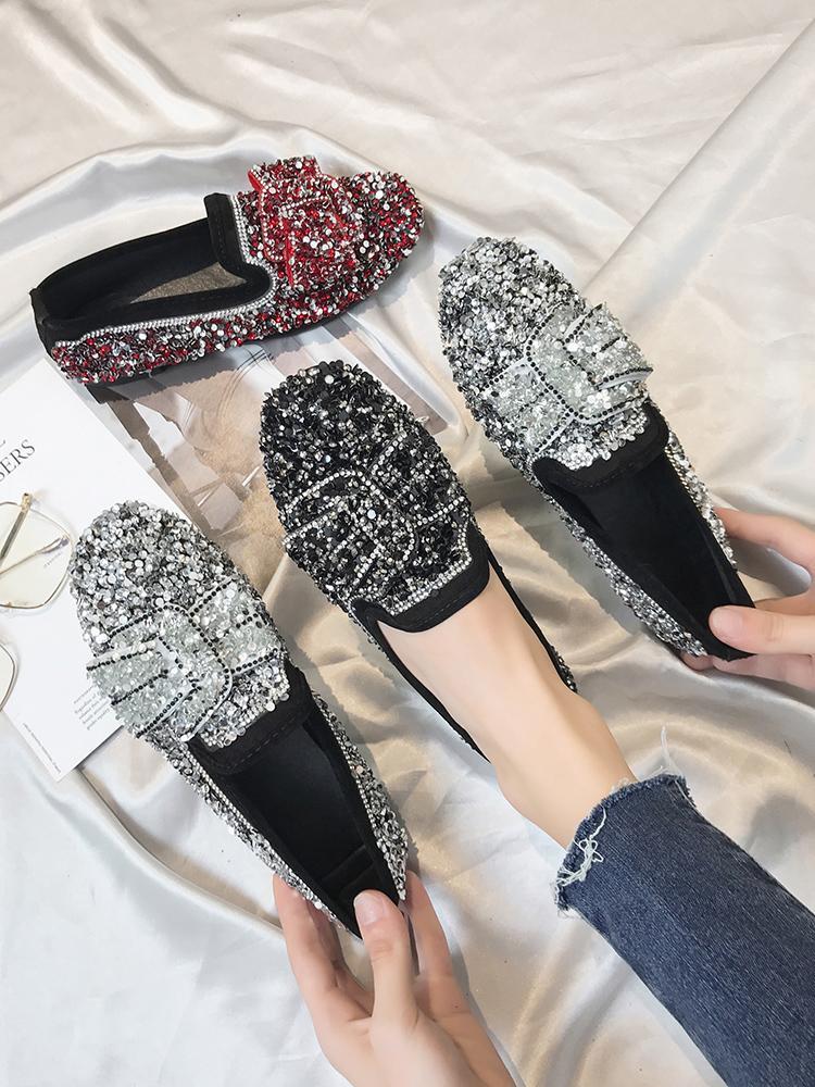 Sassy Sequined Loafer Flats