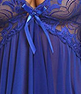 Scarf Hem Flower Lace Babydoll Set-Blue-Theone Apparel