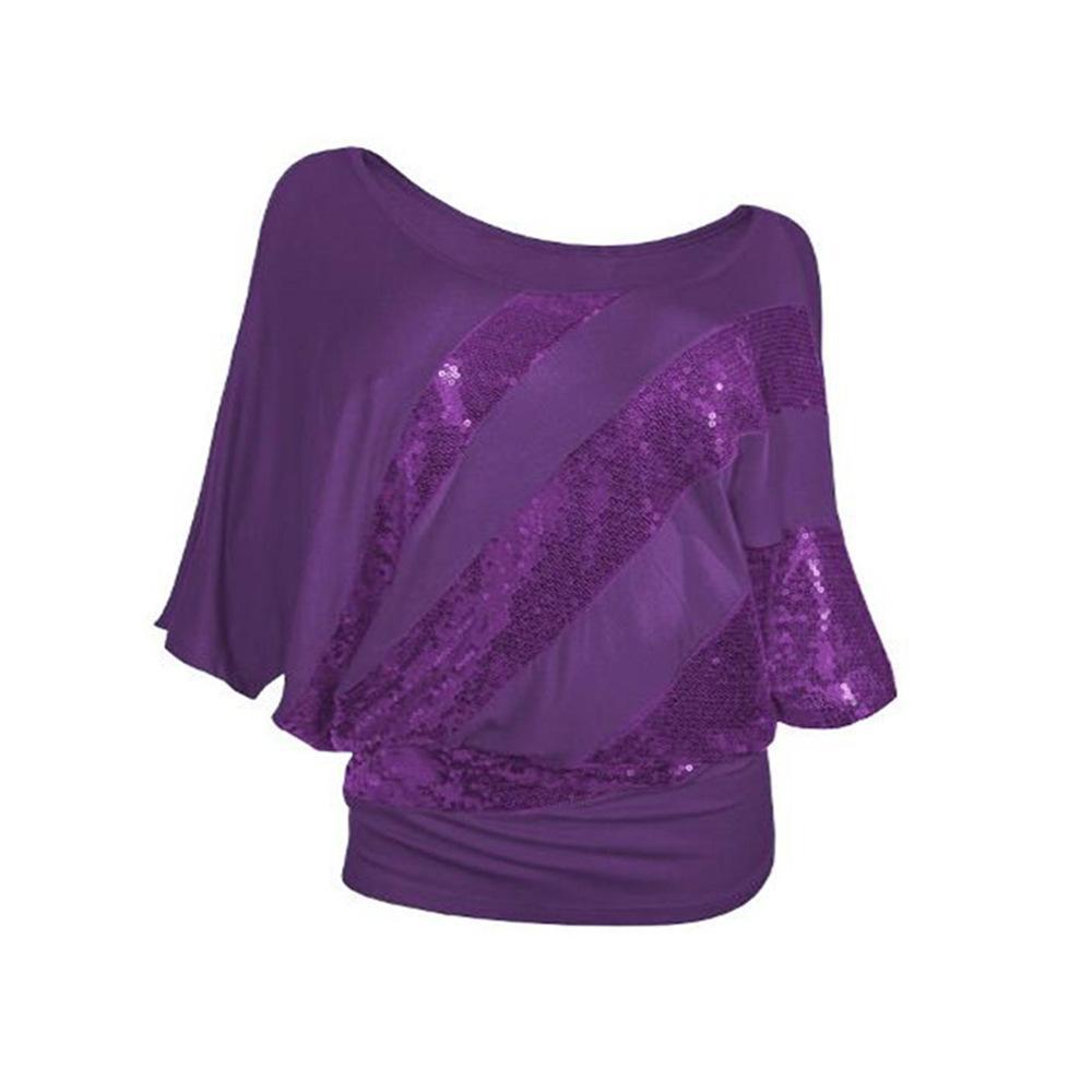 Top sul maglione laterale a strisce di paillettes