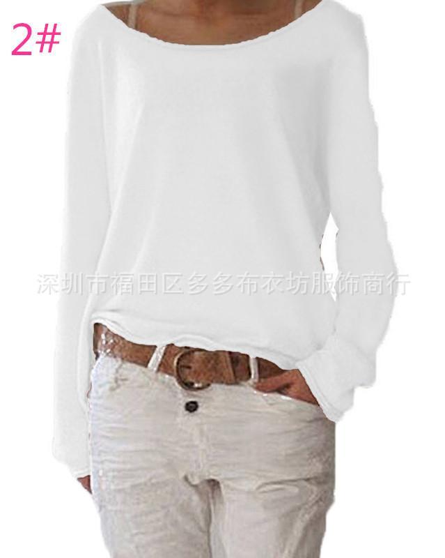 Slouchy Off Shoulder Casual Sweater-White-Theone Apparel