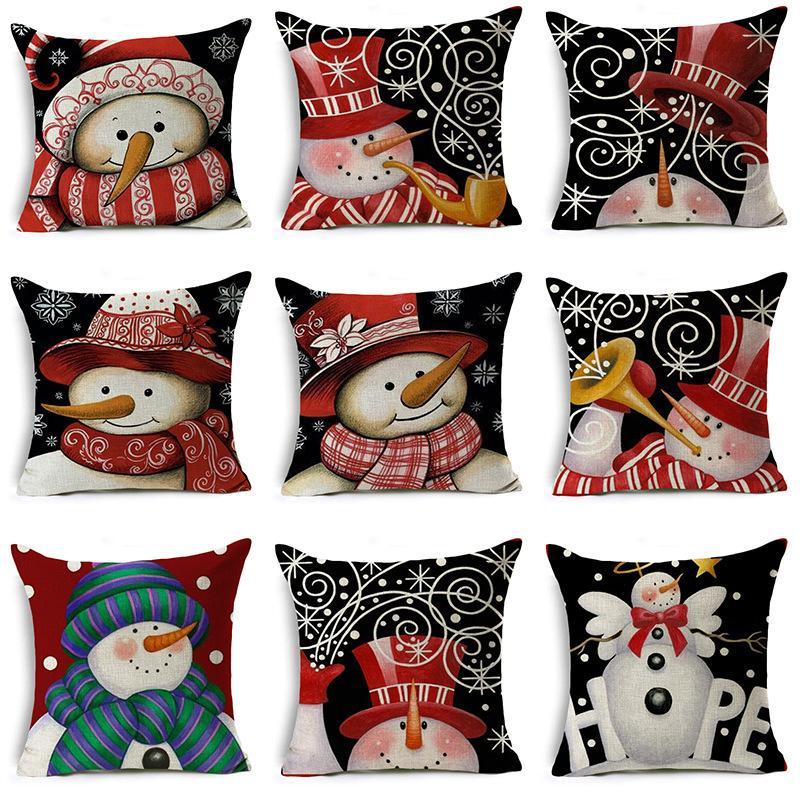 Smiling Snowman Holiday Pillow Covers