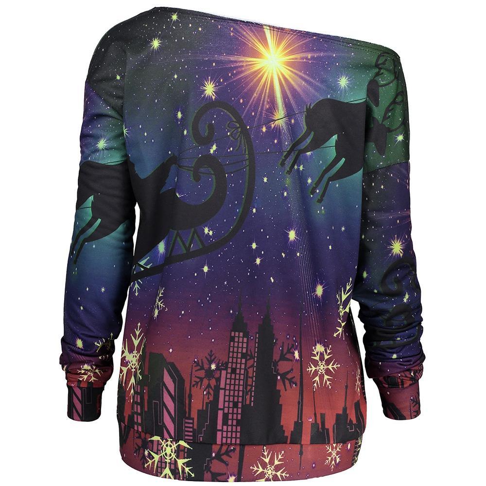 Snowflake Reindeer Plus Size Sweatshirt