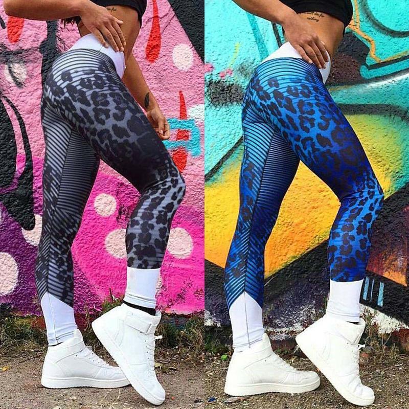 Sporty Cheetah Striped Gym Leggings