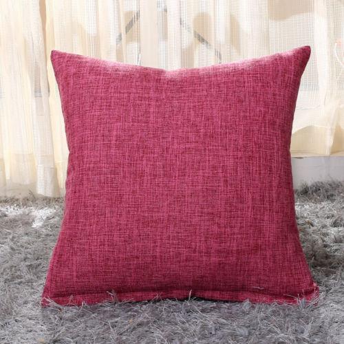 Square Solid Color Pillow Covers-Rose Red-Theone Apparel
