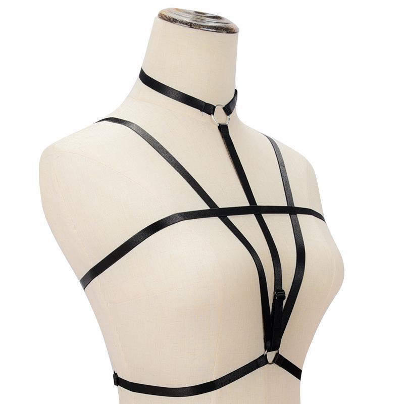 Strappy Open Bust Elastic Cage Bra