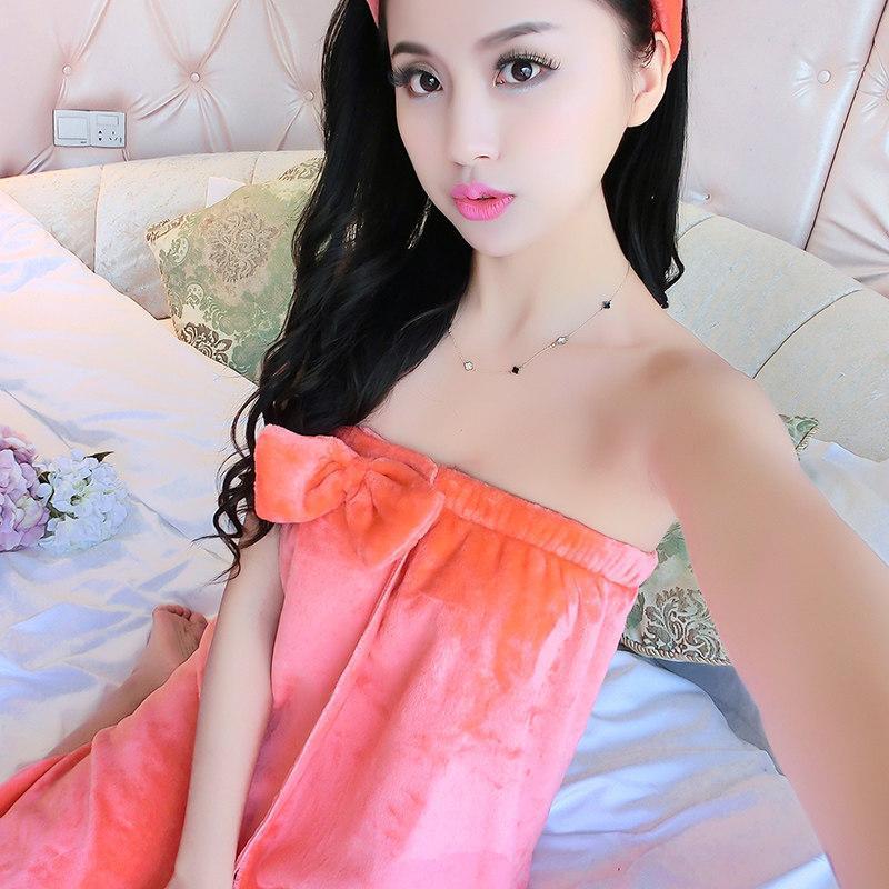 Striped Strapless Bath Robe Towel-Orange-Theone Apparel