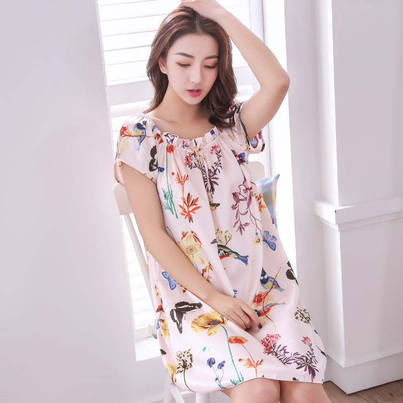 Floral Frenzy Bowtie Nightie Dress - Theone Apparel
