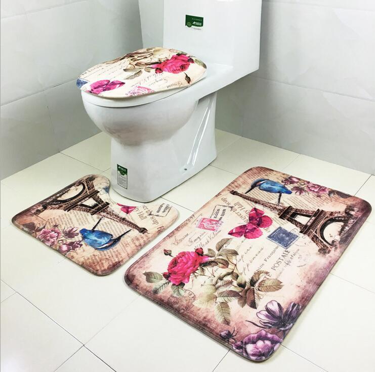 Three Piece Bathroom Carpet Set-France (2)-Theone Apparel
