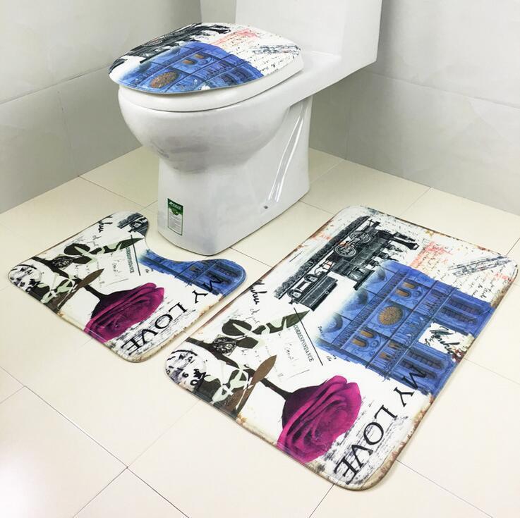 Ensemble de tapis de salle de bain en trois pièces