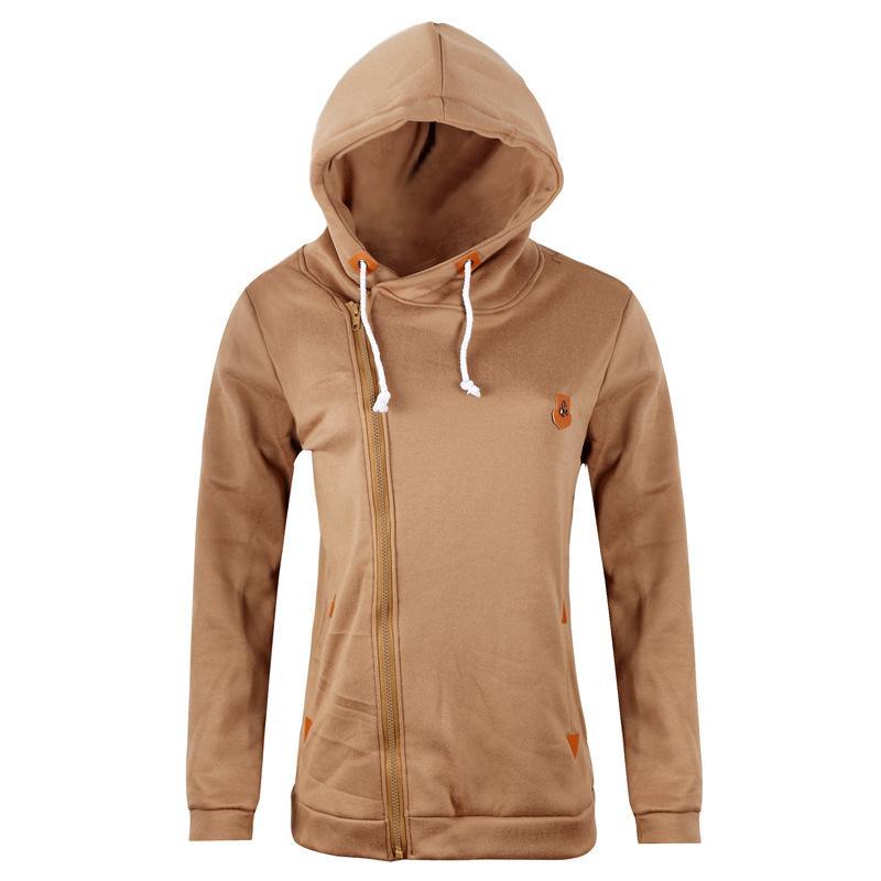 Trendiger Hoodie mit Kordelzug und seitlichem Reißverschluss