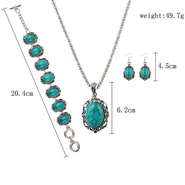 Turquoise Bohemian Faux Jewelry Set