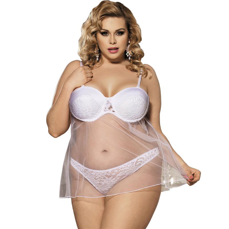 Plus Size See Through Bra And Panty Sets