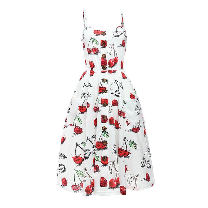 Vestido de verano con botones y estampado de flores