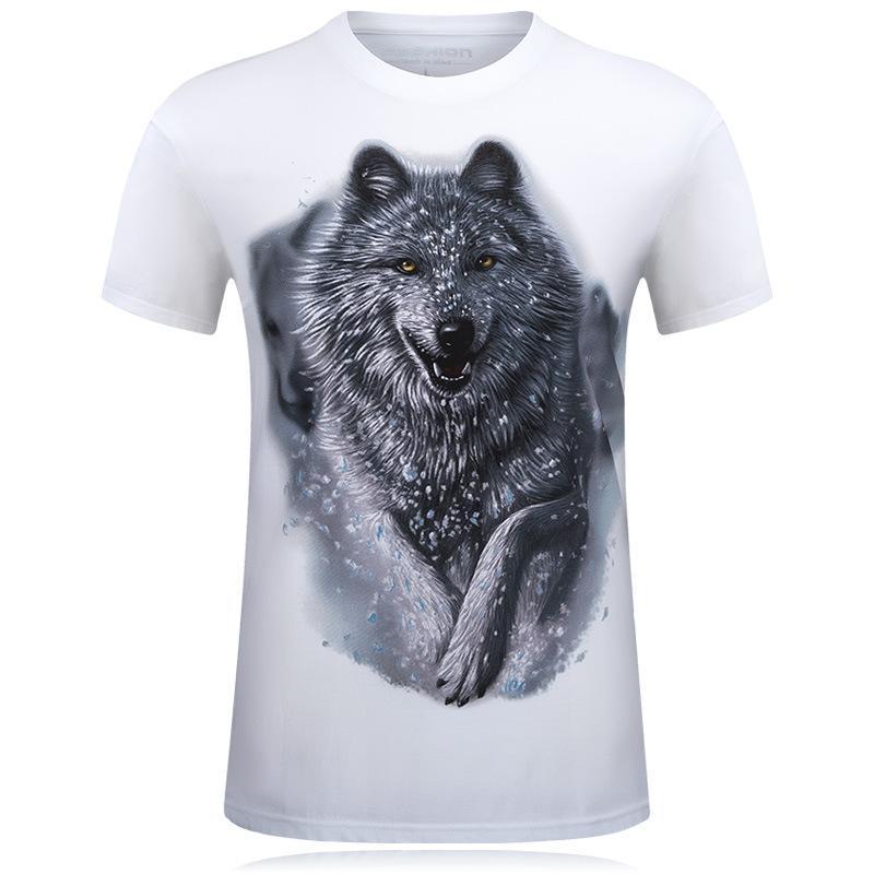 T-shirt graphique du pays des merveilles du loup blanc