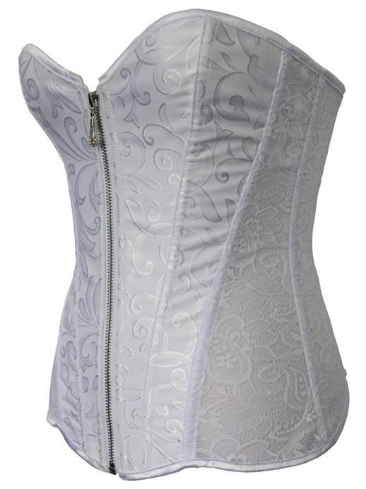 Corsário de lingerie rendado com zíper