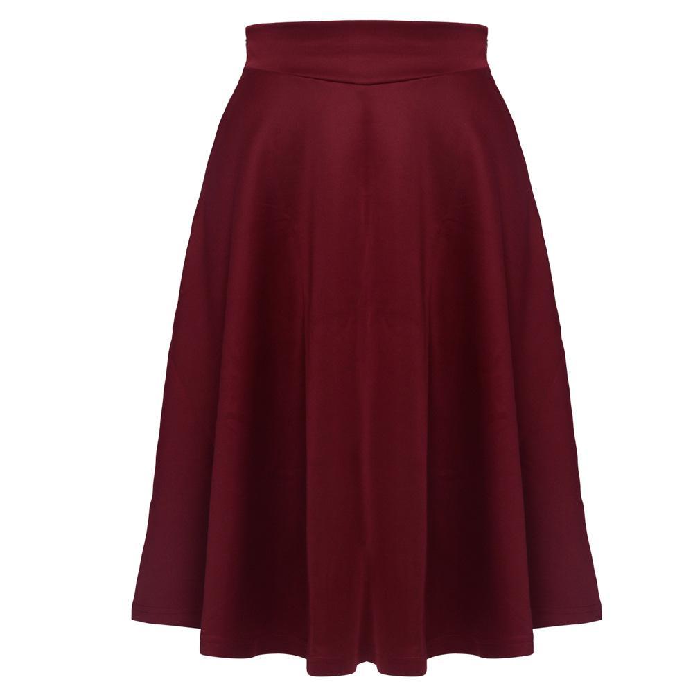 Wide Band Tea Length Skirt