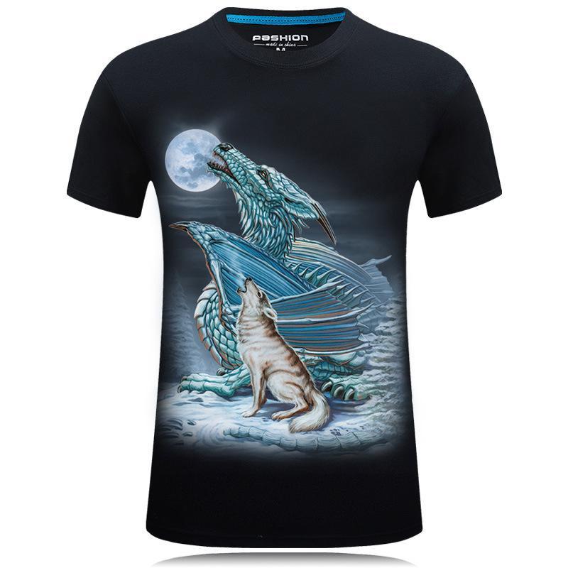 Lobo e Dragon Moon uivando camisa