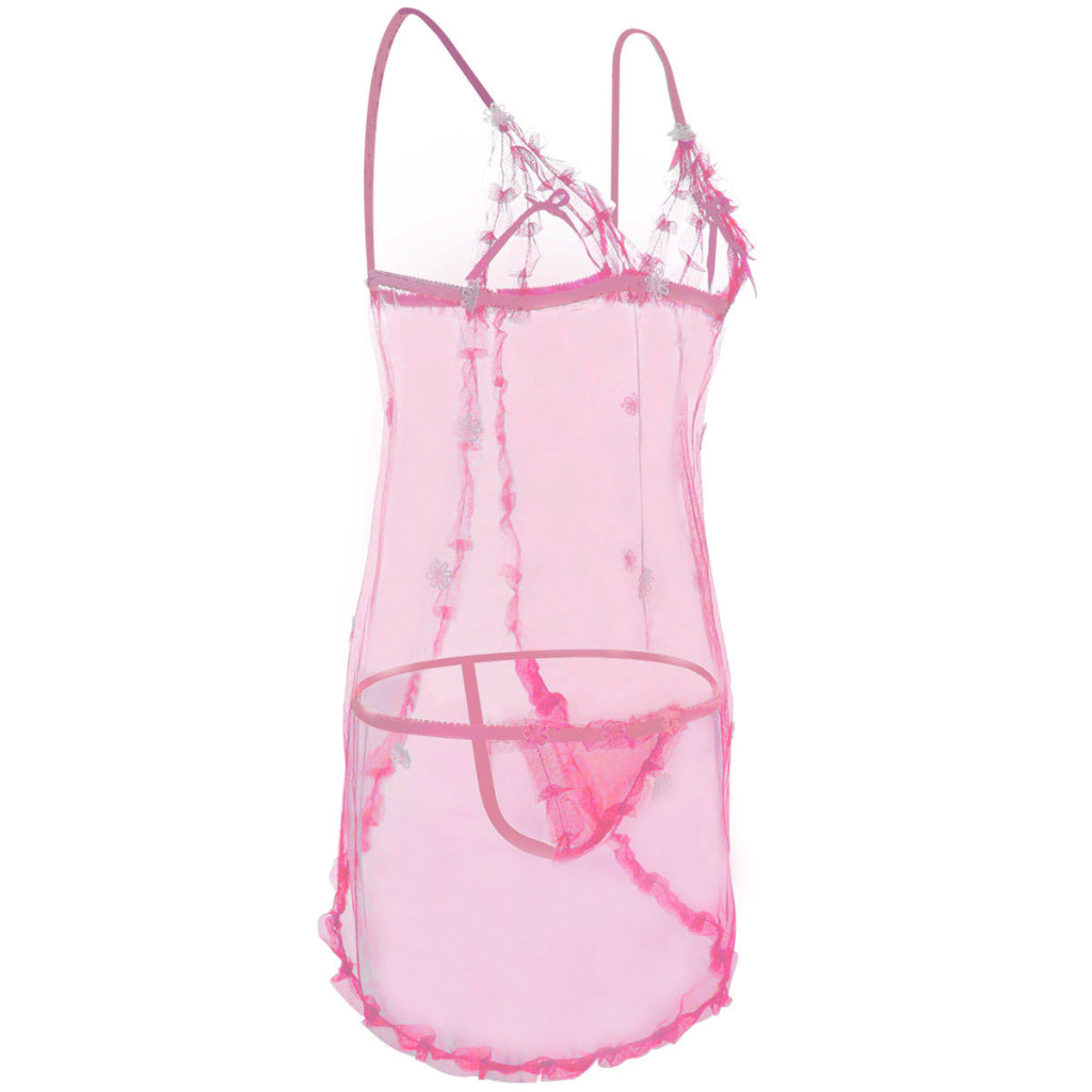 Babydoll transparente forrado con encaje