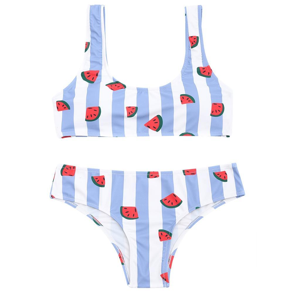 Adorable Watermelon Striped Bikini Set - THEONE APPAREL