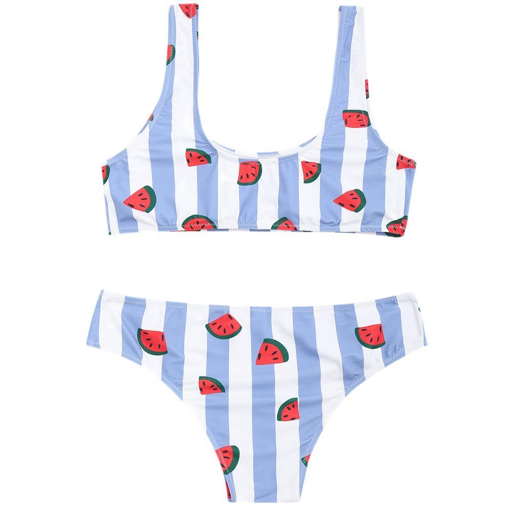 Adorable Watermelon Striped Bikini Set - THEONE APPAREL