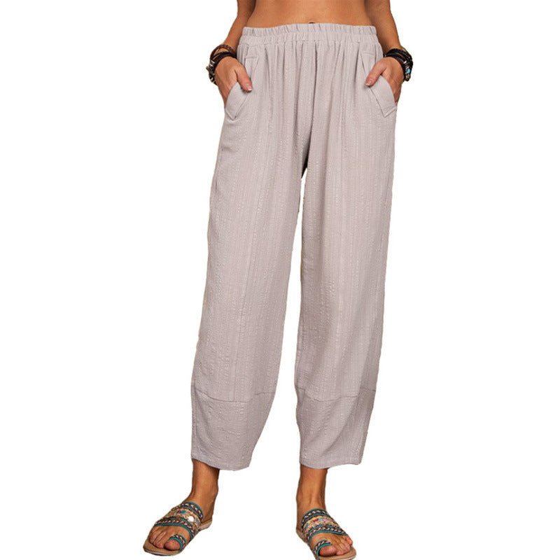 Ankle Length Wide Leg Casual Pants - THEONE APPAREL