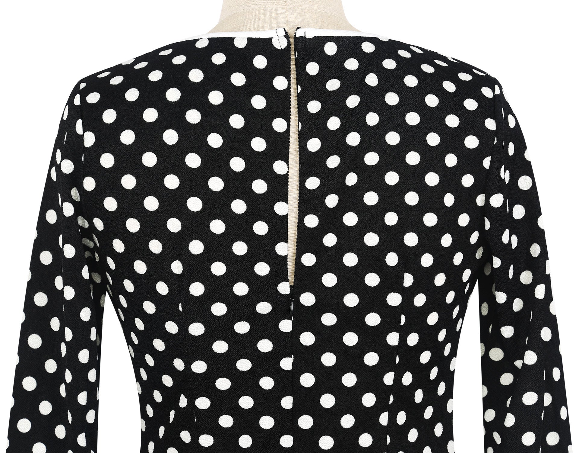 Black & White Polka Dot Asymmetrical Dress - THEONE APPAREL