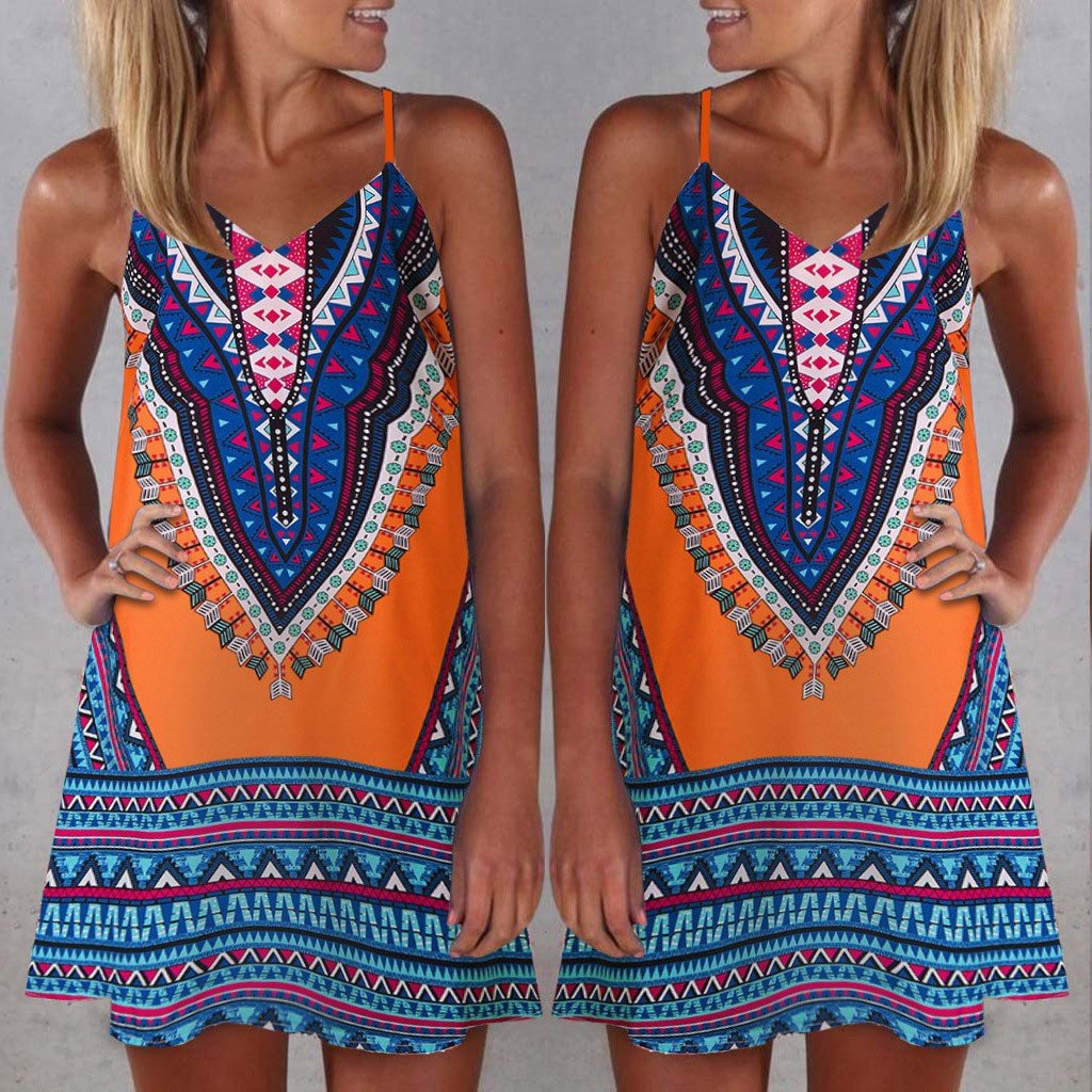 Boho Chic Colorful Pattered Short Summer Dress - THEONE APPAREL