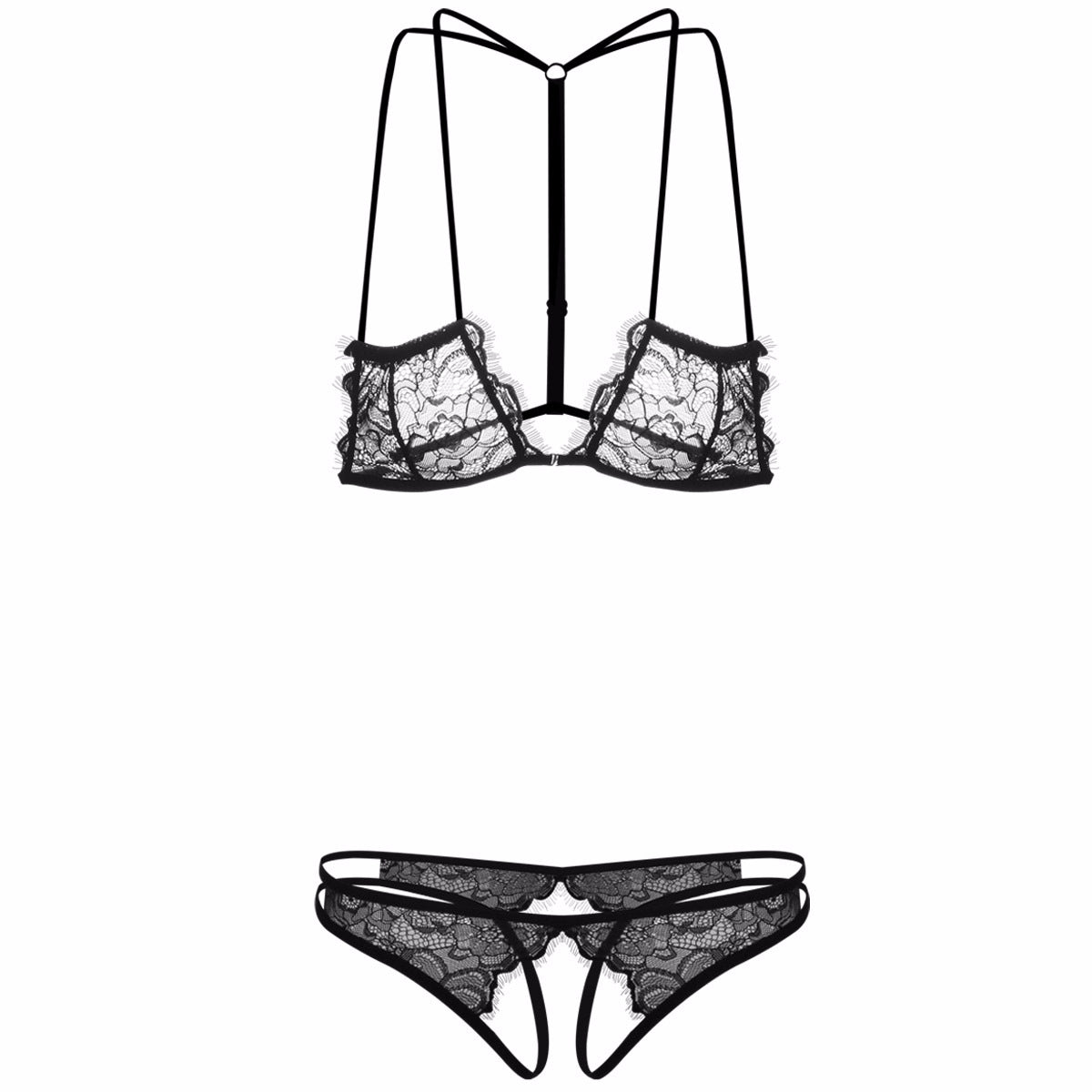 Cage Strap Crotchless Panty and Bra Set – THEONE APPAREL