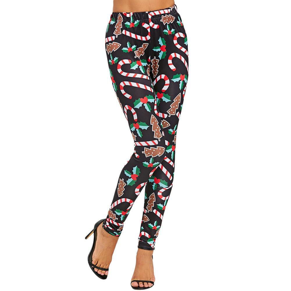 Candy Cane Mistletoe Tight Leggings - THEONE APPAREL