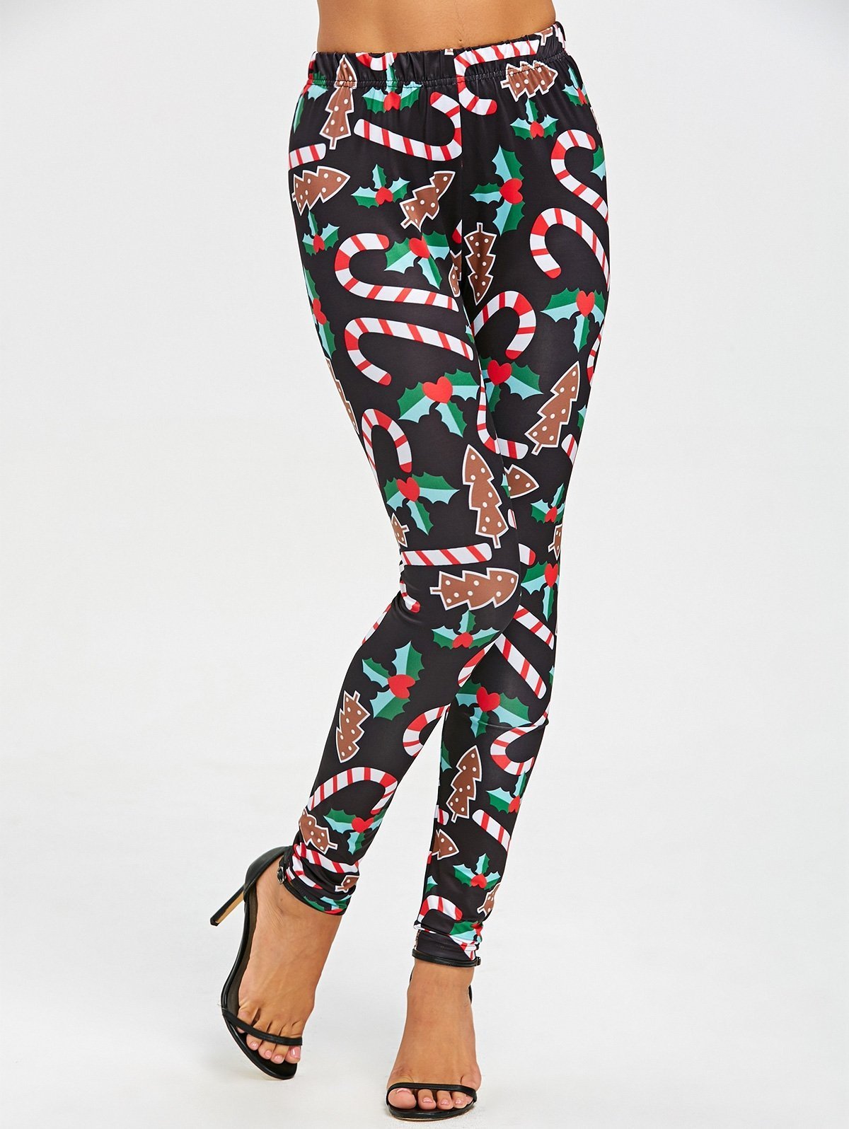 Candy Cane Mistletoe Tight Leggings - THEONE APPAREL