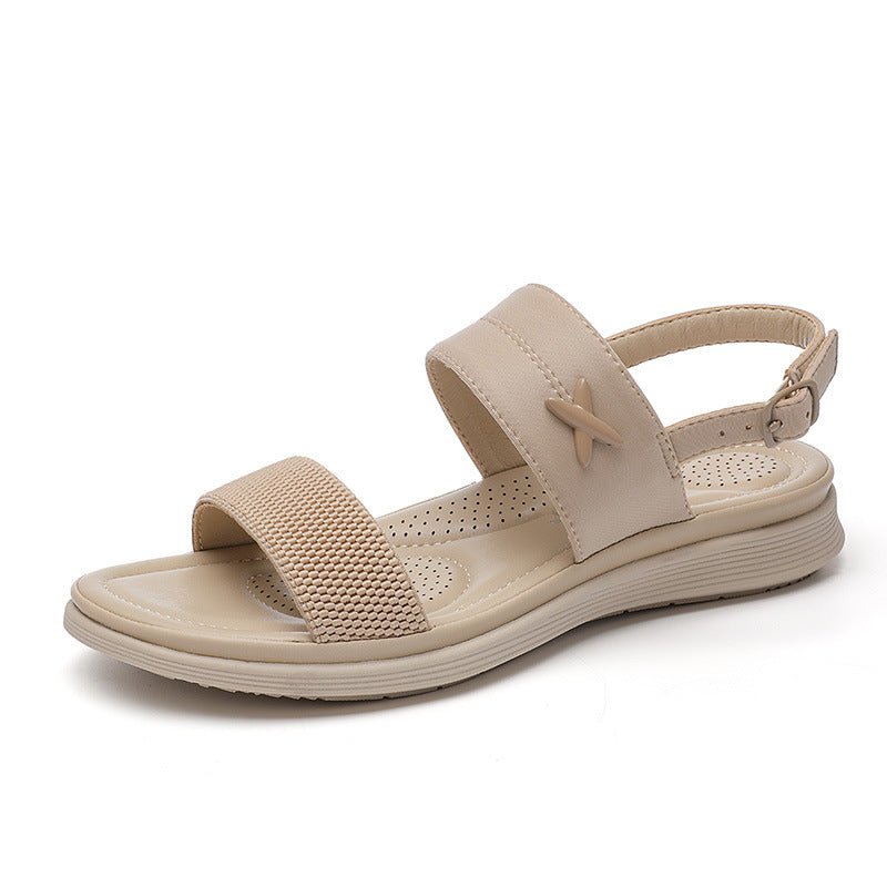 Casual Double Strap Ankle Sandals with Buckle Closure - THEONE APPAREL