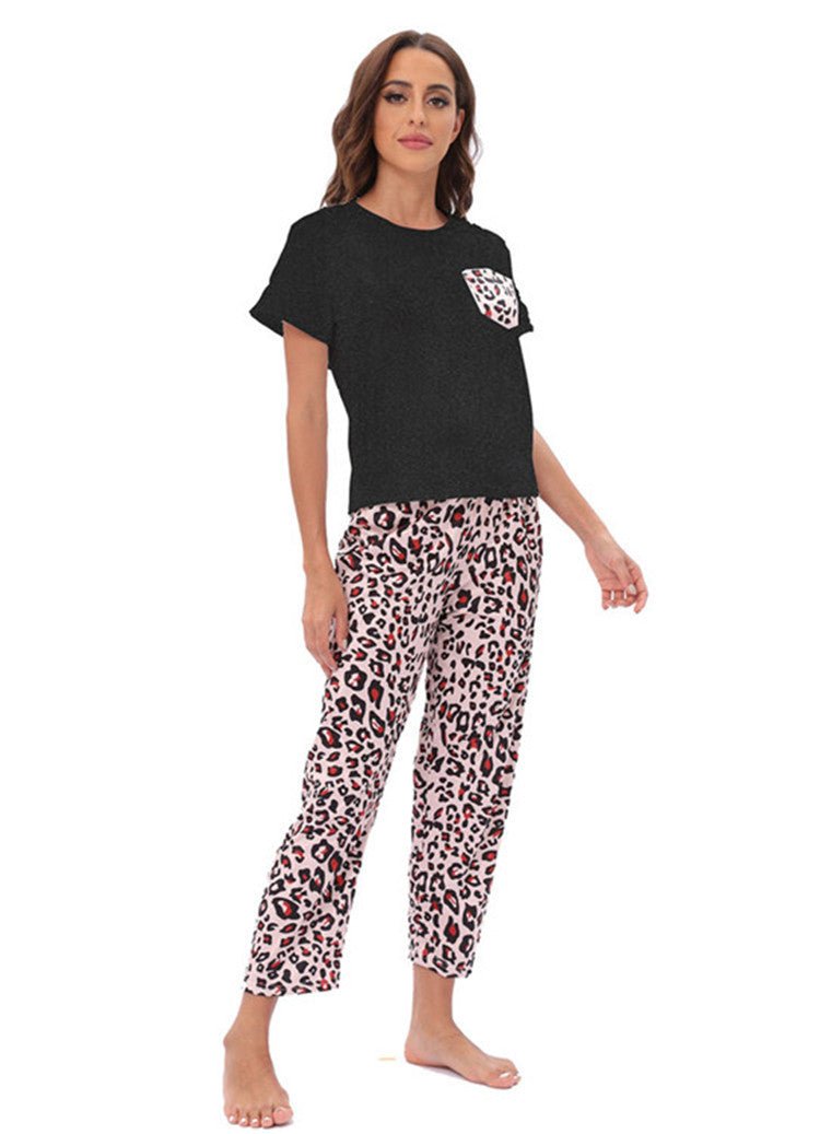 Casual Patterned T-Shirt and Capri Pants Set - THEONE APPAREL